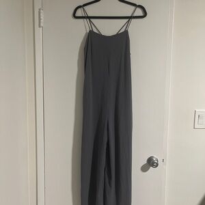 Topshop Gray Spaghetti Strap Jumpsuit
